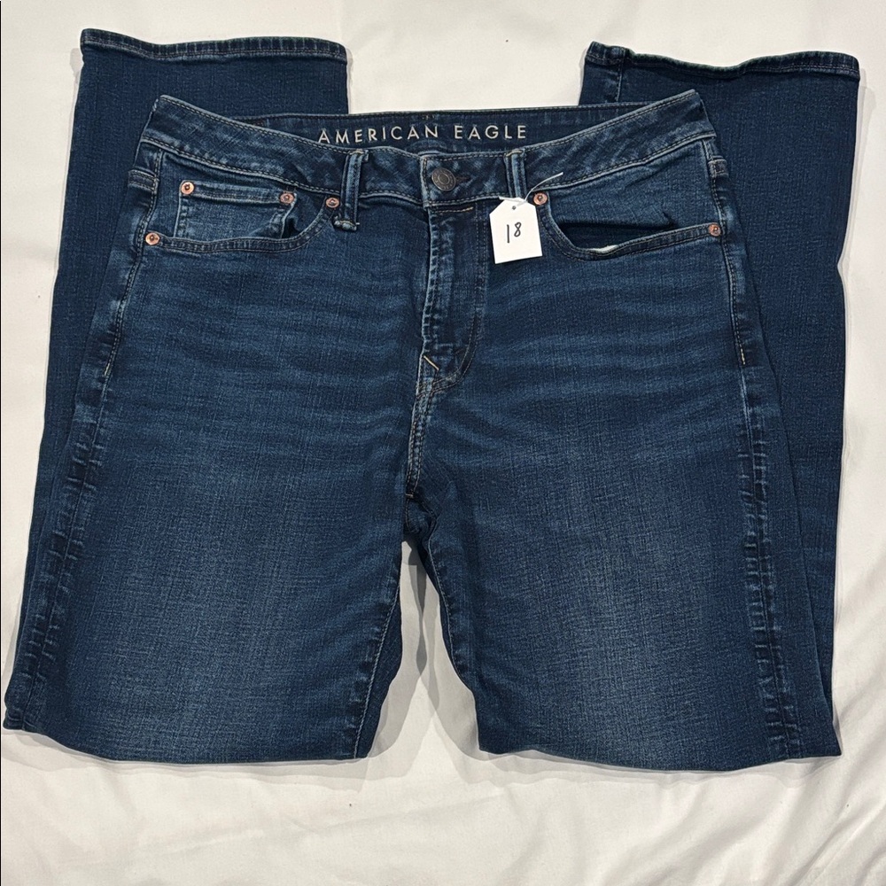 American Eagle Outfitters Men's Dark Blue Straight Jeans